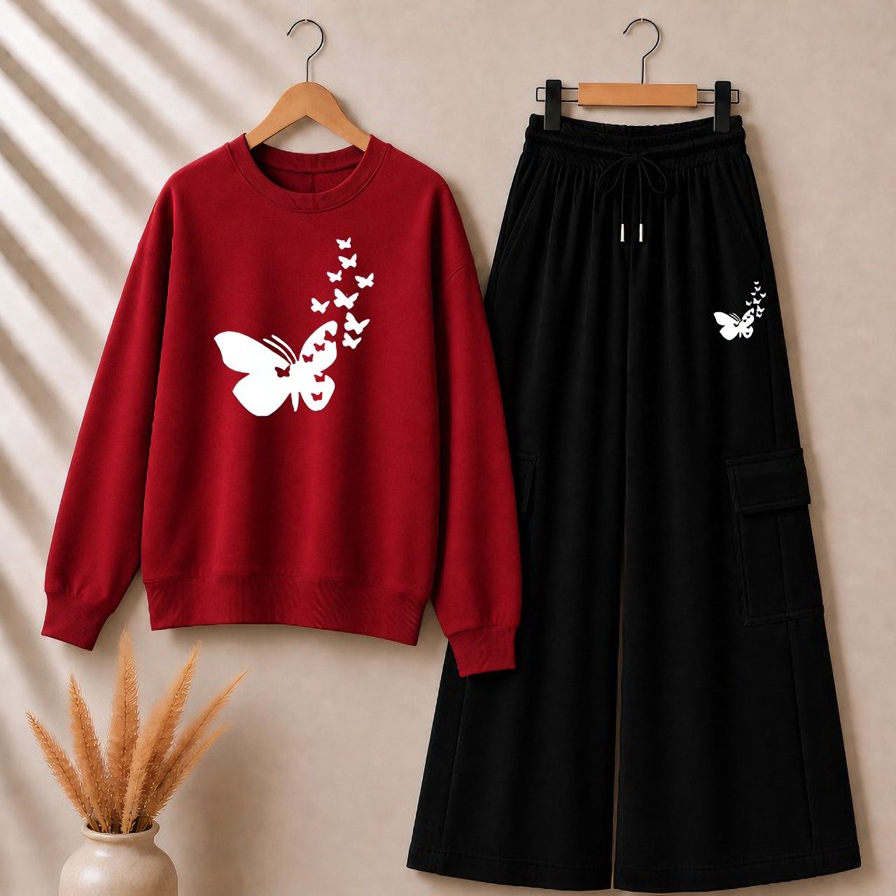 Women's 2 Piece Smiley Face Print